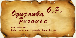 Ognjanka Perović vizit kartica